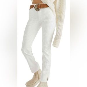 Free People lydia embossed slim straight leg jeans - leather crocodile